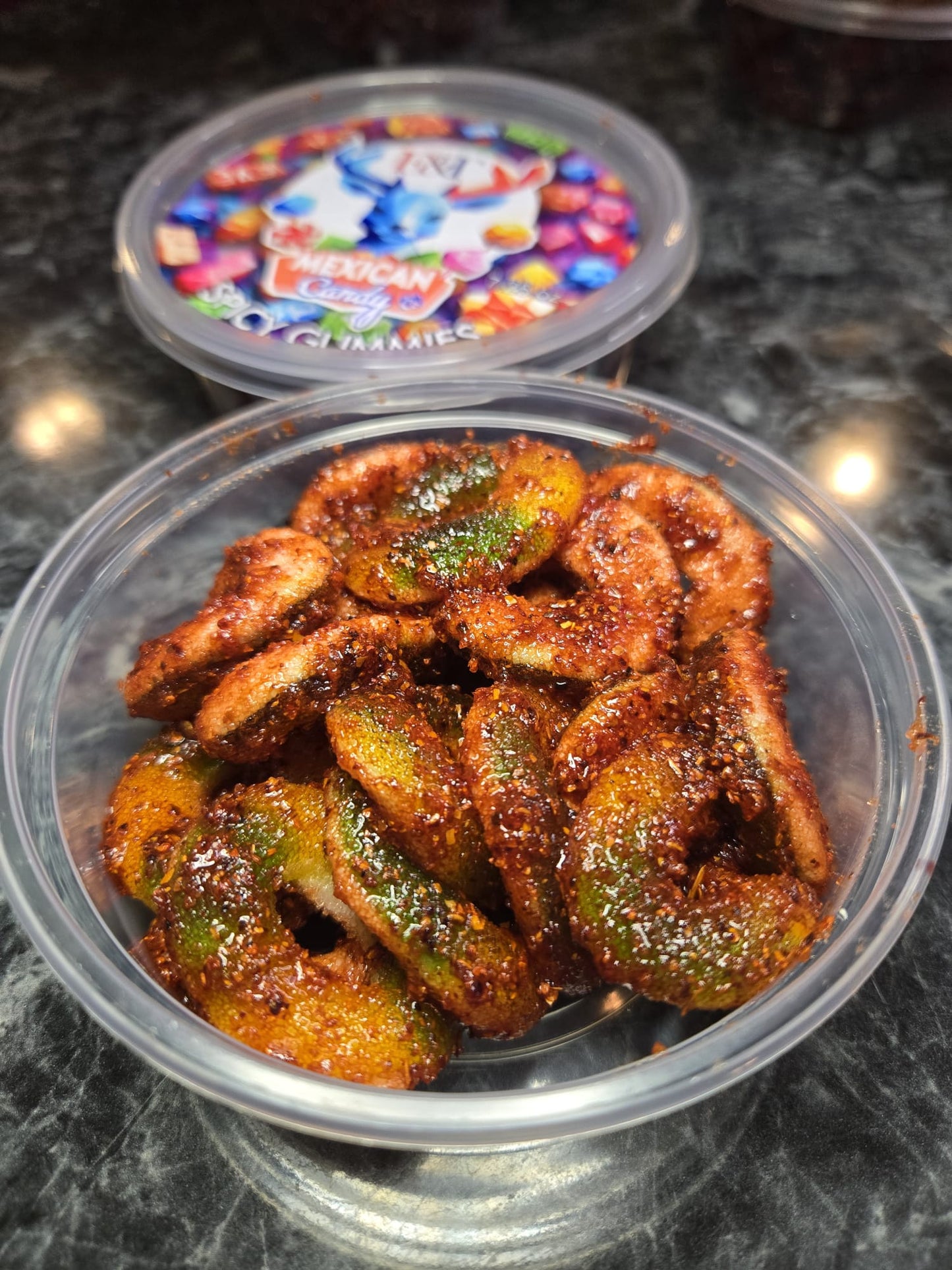 Chamoy Green Apple Gummy Rings